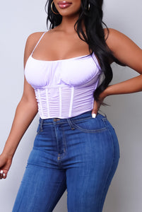 Women’s Lace Corset Cami Top | Push-Up Bustier Crop Top