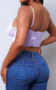 Women’s Lace Corset Cami Top | Push-Up Bustier Crop Top